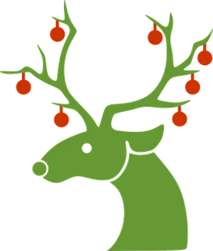 Christmas Reindeer Silhouettewith Ornaments PNG image