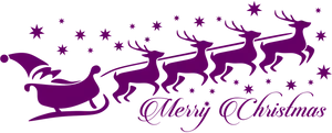 Christmas Reindeer Sleigh Silhouette
