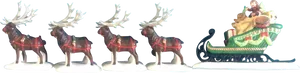 Christmas Reindeerand Sleigh Decoration PNG image