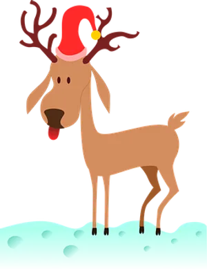 Christmas Reindeerin Santa Hat