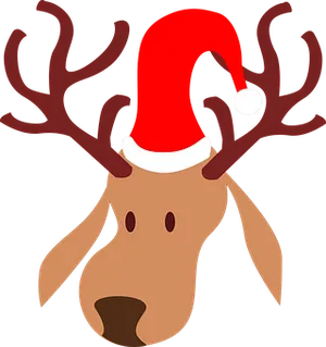 Christmas Reindeerwith Santa Hat