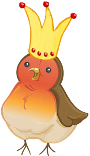 Christmas Robin Crown Illustration