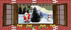 Christmas Santa Snowman Window Scene.jpg