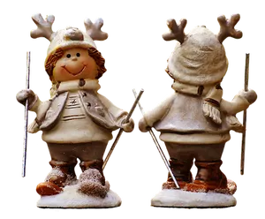 Christmas Skiing Figurines