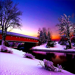 Christmas Snow Covered Bridge Png 06252024 PNG image