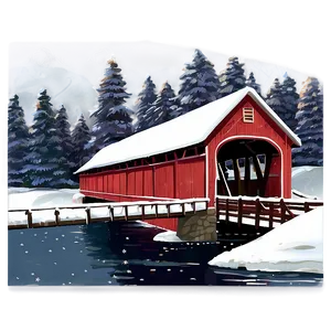 Christmas Snow Covered Bridge Png Exu PNG image