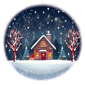 Christmas Snow Scene PNG Anp