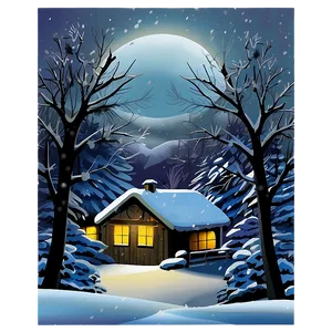 Christmas Snow Scene PNG Liu PNG