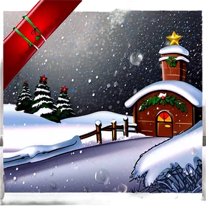 Christmas Snow Scene PNG Rol
