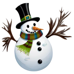 Christmas Snowman Illustration PNG 31