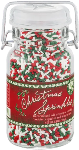 Christmas Sprinklesin Glass Jar PNG image