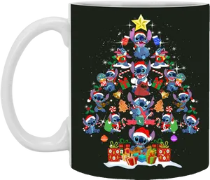 Christmas Stitch Festive Mug Design PNG image