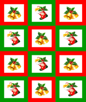 Christmas Stockingand Bells Pattern
