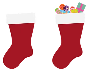 Christmas Stockingswith Candyand Gifts