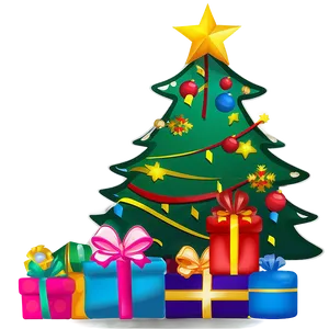 Christmas Tree And Presents Outline PNG 97 PNG