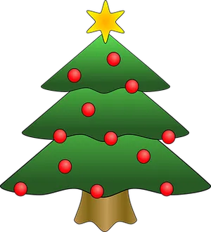 Christmas Tree Cartoon Illustration