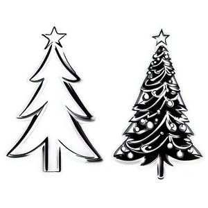 Christmas Tree Outline For Coloring PNG Uwq PNG