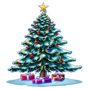 Christmas Tree Outline For Decoration PNG Tja PNG