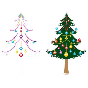 Christmas Tree Outline With Ornaments PNG Pog9 PNG