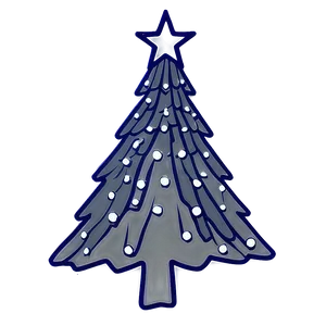 Christmas Tree Outline With Stars PNG Nvc