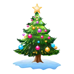 Christmas Tree Outline With Stars PNG Xrt