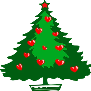 Christmas Tree With Hearts Decoration