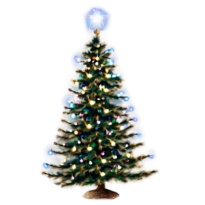 Christmas Tree With Lights PNG 04292024