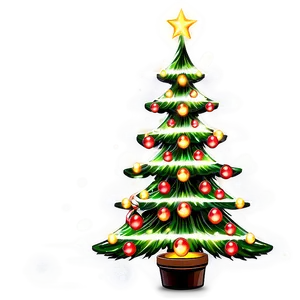 Christmas Tree With Lights PNG Lls59