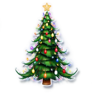 Christmas Tree With Lights PNG Obu62