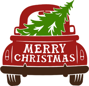 Christmas Treeon Red Car Clip Art PNG image
