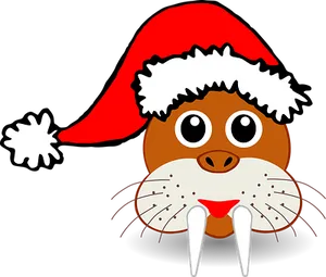 Christmas Walrus Cartoon PNG image