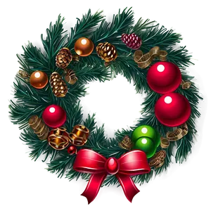 Christmas Wreath Illustration PNG 05032024