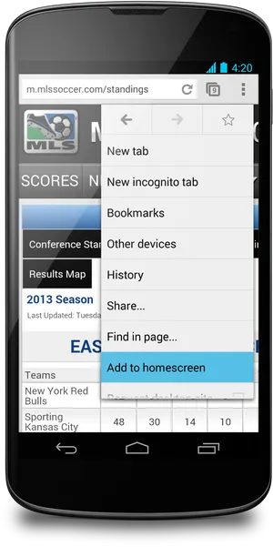 Chrome Mobile Addto Homescreen Option PNG image