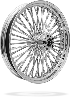 Chrome Spoke Motorcycle Wheel PNG image