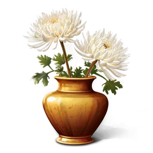 Chrysanthemums In Vase PNG Naw66 PNG