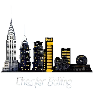 Chrysler Building Gold Leaf Accent PNG Esa13 PNG