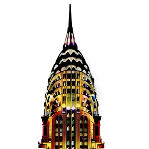 Chrysler Building Lit Up PNG Usy