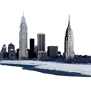 Chrysler Building Winter Scene PNG Yon