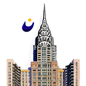 Chrysler Building With Moon Png Gak13 PNG image