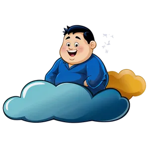 Chubby Cloud Cartoon PNG Epm