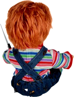 Chucky Doll With Knife Back View PNG image