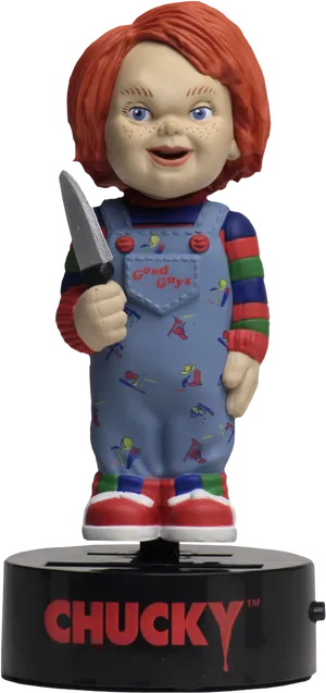 Chucky Doll With Knife Figurine PNG image