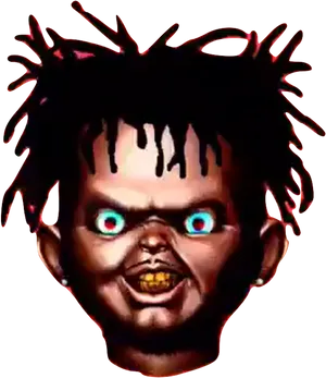 Chucky Horror Character Glowing Eyes PNG image