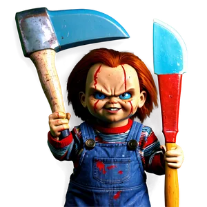 Chucky With Axe PNG Cel PNG