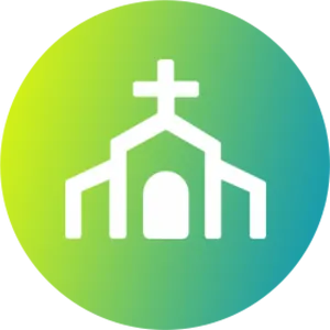 Church Icon Green Background PNG image
