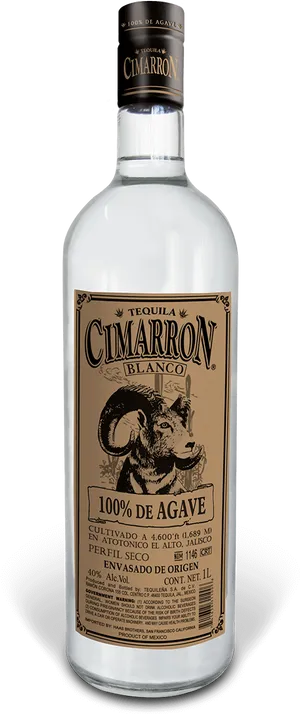 Cimarron Blanco Tequila Bottle PNG image