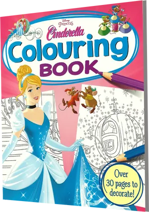 Cinderella Colouring Book Cover PNG image