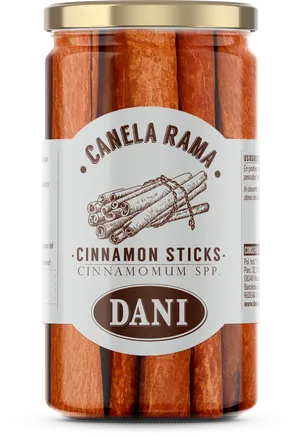 Cinnamon Sticks Jar D A N I Brand PNG image