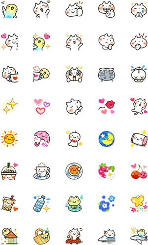 Cinnamoroll Emoji Collection PNG image