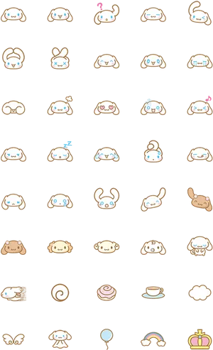 Cinnamoroll Expressions Collection PNG image
